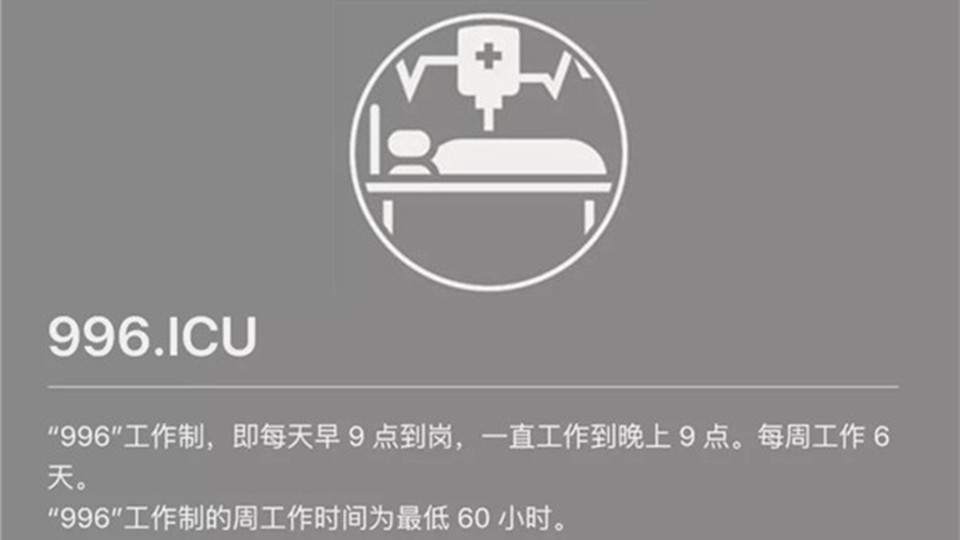 今天996，明天ICU？你被996了吗？