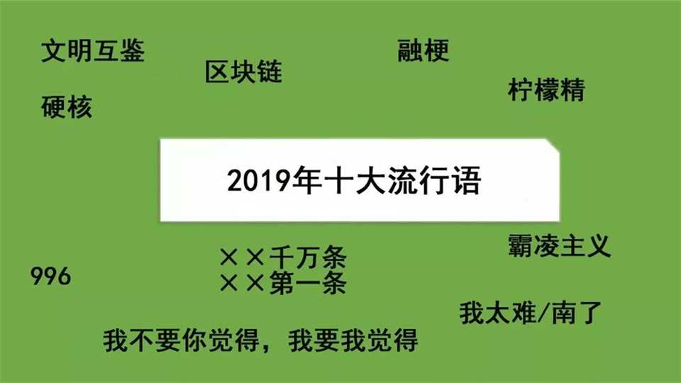 我太南了、柠檬精、硬核……2019年十大流行语新鲜出炉！